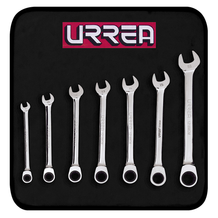 URREA Combination Ratcheting Wrenches (set of 7 pieces) metric. 1200MCM